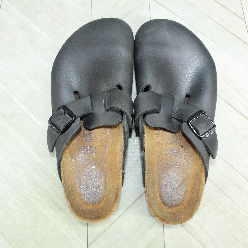 Birkenstock Betula Black Leather Comfort Slip On Mule Clogs Size 33 US 7 - Picture 7 of 9